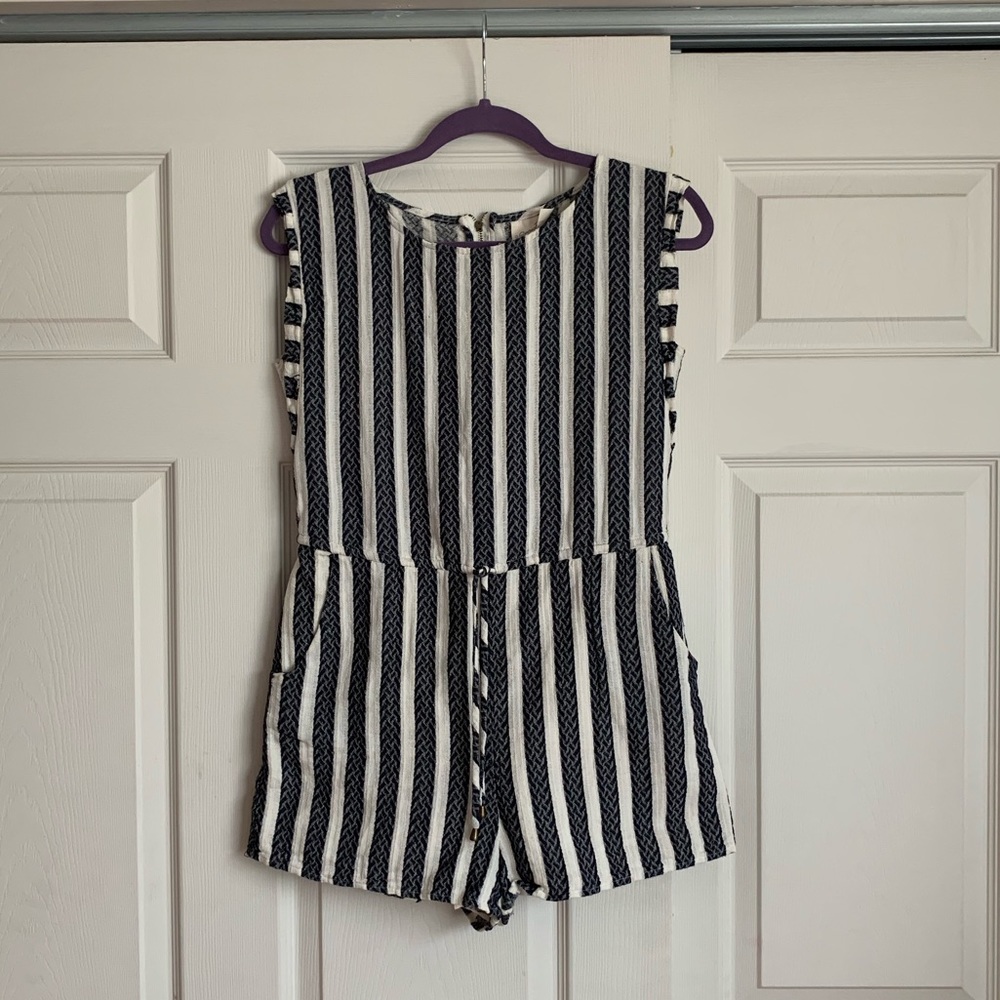 Universal Thread striped navy white romper